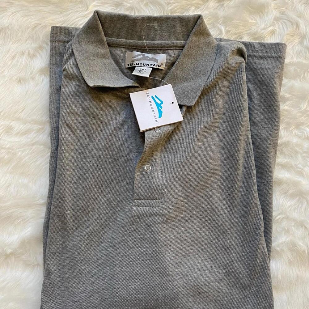 Tri-Mountain Men's Gray Polo Shirt 3XL